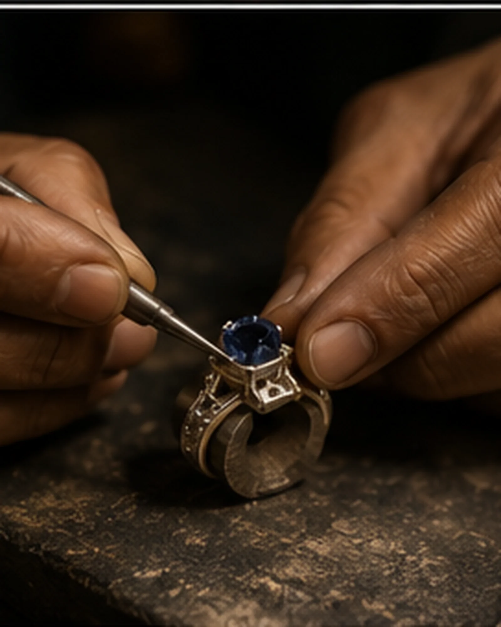 The piece made by hand at the bench