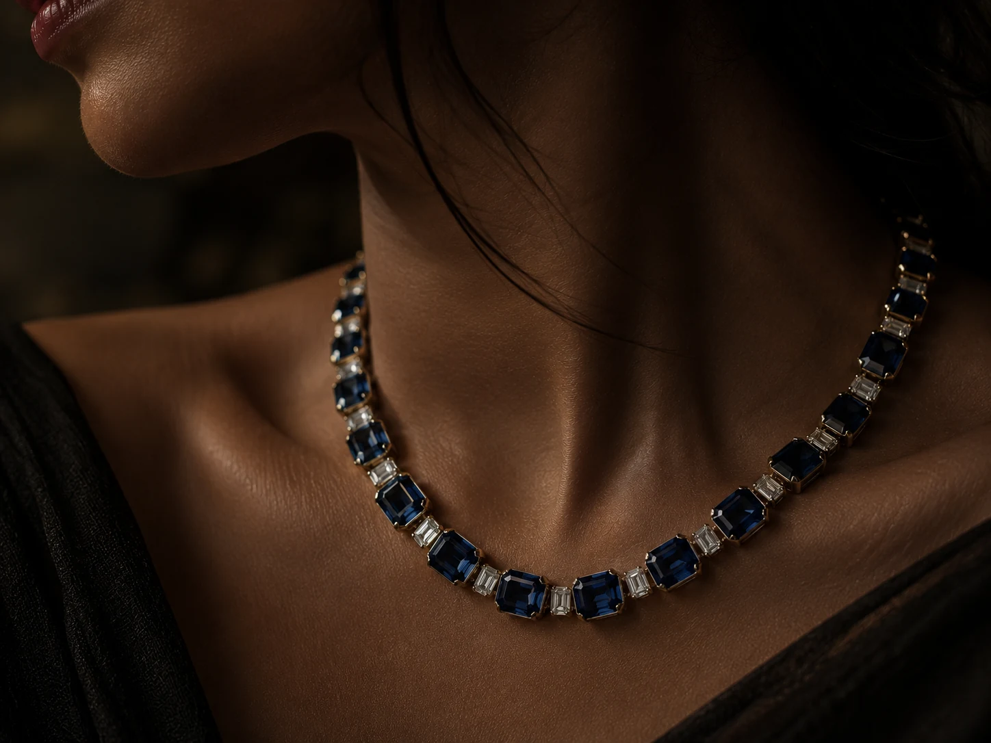 A Ceylon sapphire rivière necklace
