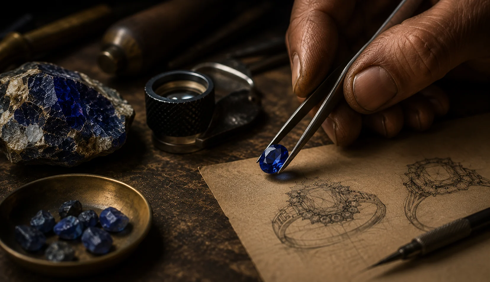 Drawing the setting around the stone